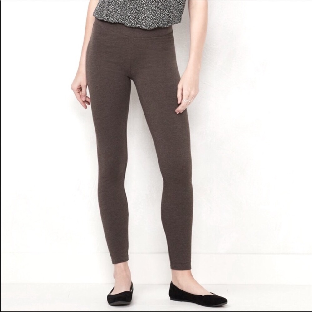 New Lauren Conrad LC Java Brown Cotton Jersey Leggings Large
